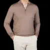 Knitwear | Gran Sasso Brown Vintage Merino Wool 1/4 Sweater
