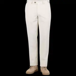 Trousers | Hiltl Cream White Cotton Corduroy Regular Fit Chinos