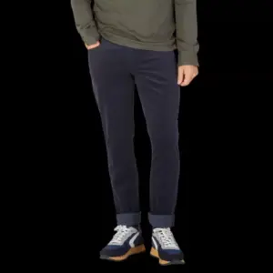 Trousers | Paige Navy Blue Cotton Corduroy Five Pocket Trousers