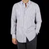 Shirts | Mazzarelli White Grey Vintage Striped Cotton Slim Shirt